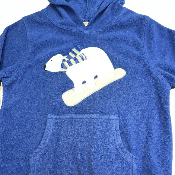 Gymboree Toddler Boys Fleece Hoodie Sweatshirt Polar Bear Blue 4T 5T Pullover - Picture 2 of 5